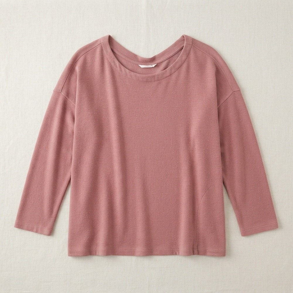 Pure J Jill Sweatshirt Pullover Mauve Cotton Blend Pockets 3X capsule oversized